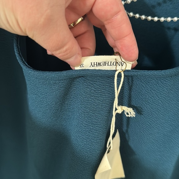 New with tags ANDTHEWHY teal and pearl detail crop top - Picture 8 of 11